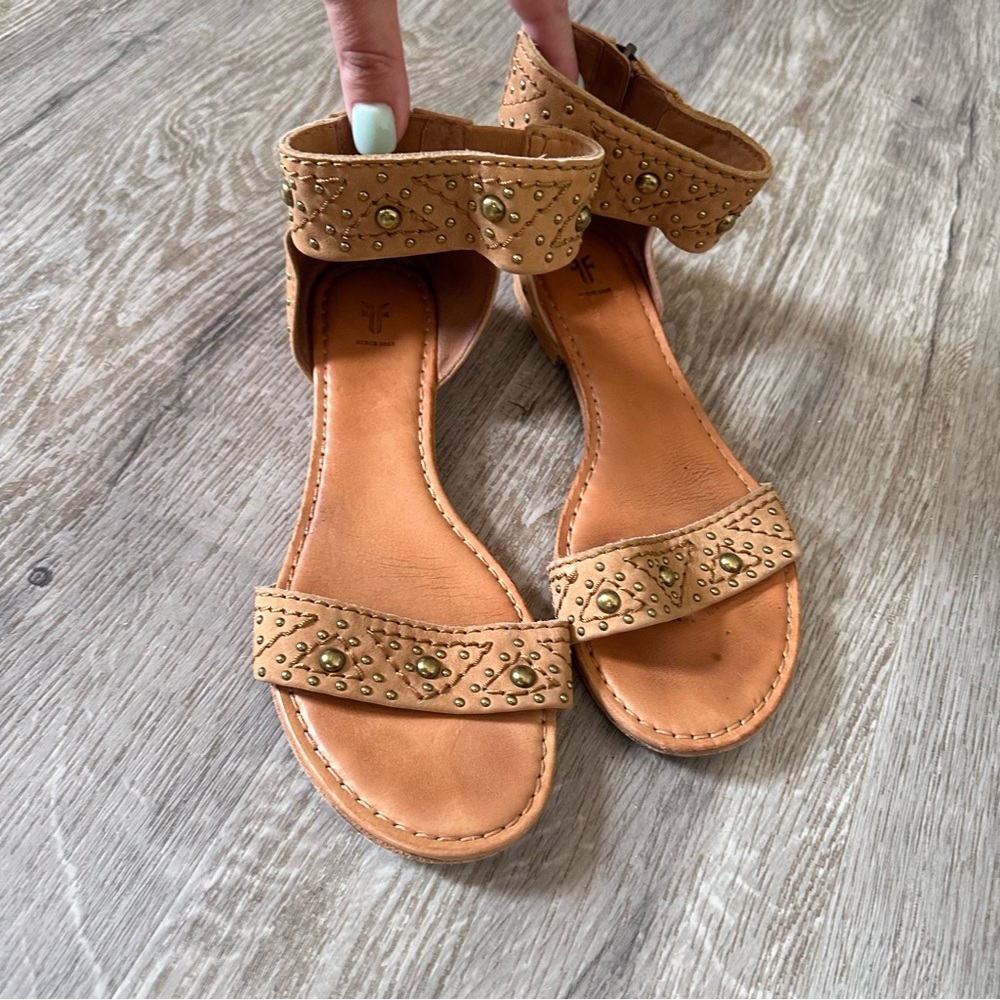 Frye Carson Deco Zip deco zip studded leather gladiator sandal